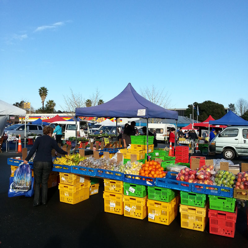 Fresh seasonal produce from a fruit and vegetable stall.